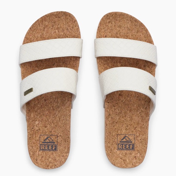 Reef White Tan Sandals Comfortable Beachwear - Picture 3 of 6